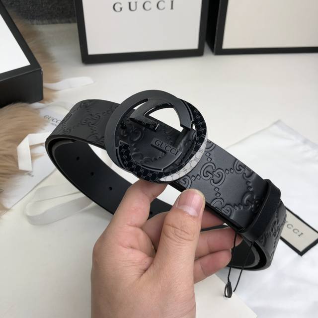 代购级 Gucci 纯原 进口原厂压花 精品钢扣 宽4.0 Cm 经典永不过时 潮流大方 时尚百搭