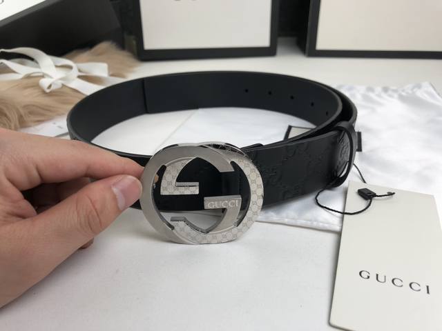 代购级 Gucci 纯原 进口原厂压花 精品钢扣 宽4.0 Cm 经典永不过时 潮流大方 时尚百搭