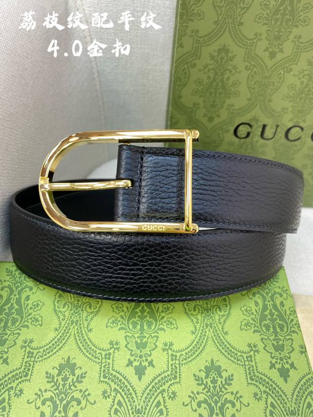 Gucci 古奇官网经典 正品规格 40Mm原版品质粗纹荔枝皮针扣、休闲经典款