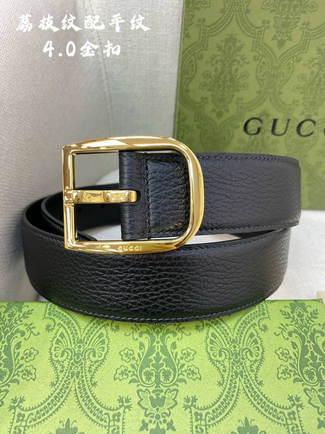 Gucci 古奇官网经典 正品规格 40Mm原版品质粗纹荔枝皮针扣、休闲经典款