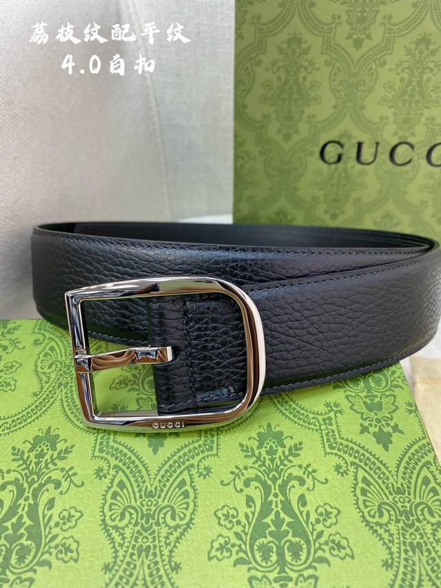 Gucci 古奇官网经典 正品规格 40Mm原版品质粗纹荔枝皮针扣、休闲经典款