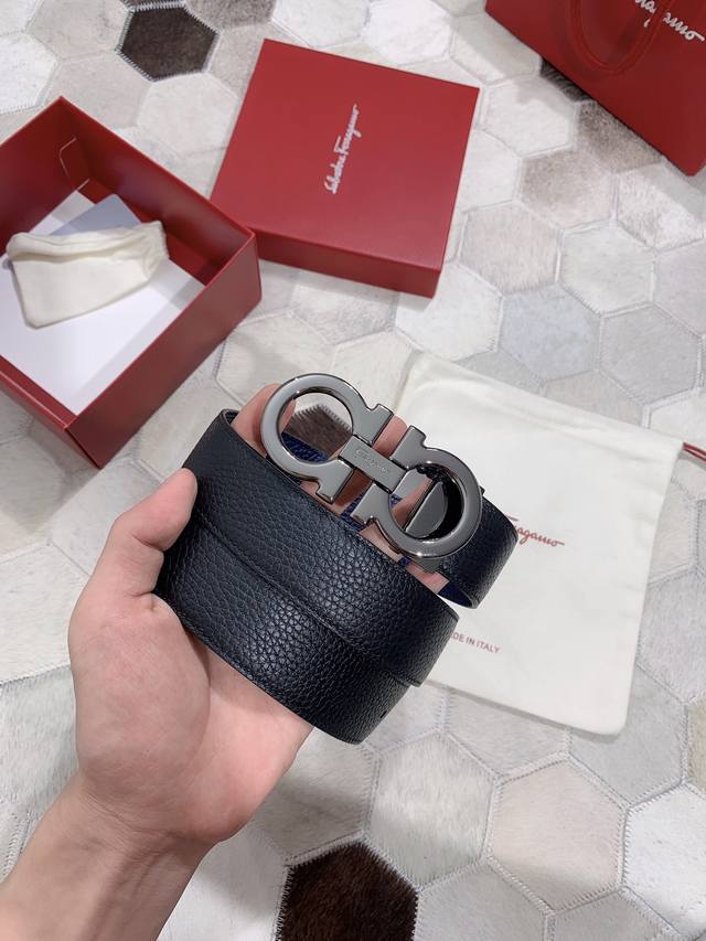 代购级 Ferragamo 菲拉格慕皮带 支持nfc扫码顶级原单 专柜品质 正品尺寸3.5Cm意大利原厂皮 贸易订单出口意大利 码数长度可自剪 送礼佳品！正品包