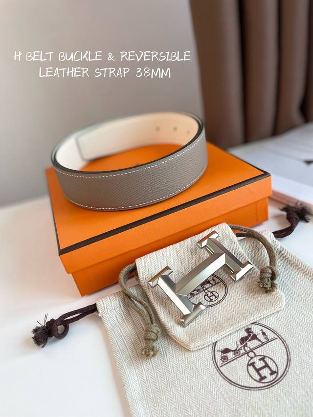 顶级代购级别爱马仕男士腰带 Hermes-5382 Belt Buckle & Reversible Leather Strap 28Mm