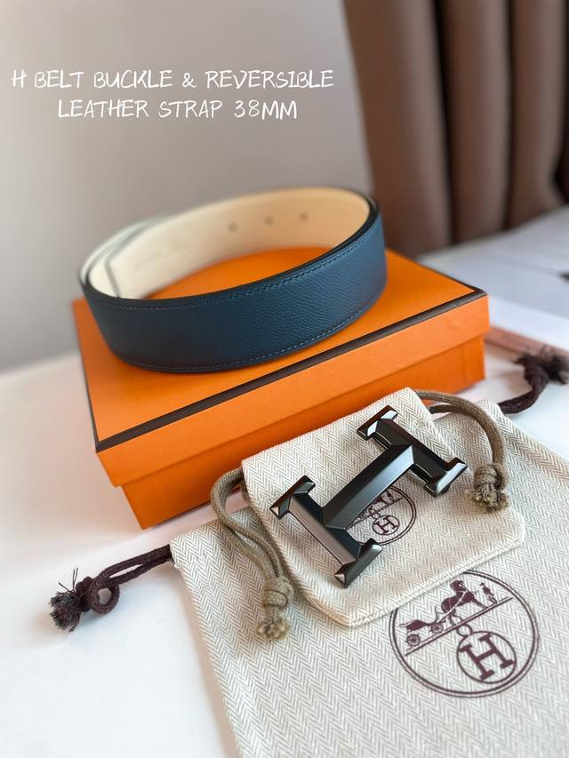 顶级代购级别爱马仕男士腰带 Hermes-5382 Belt Buckle & Reversible Leather Strap 28Mm