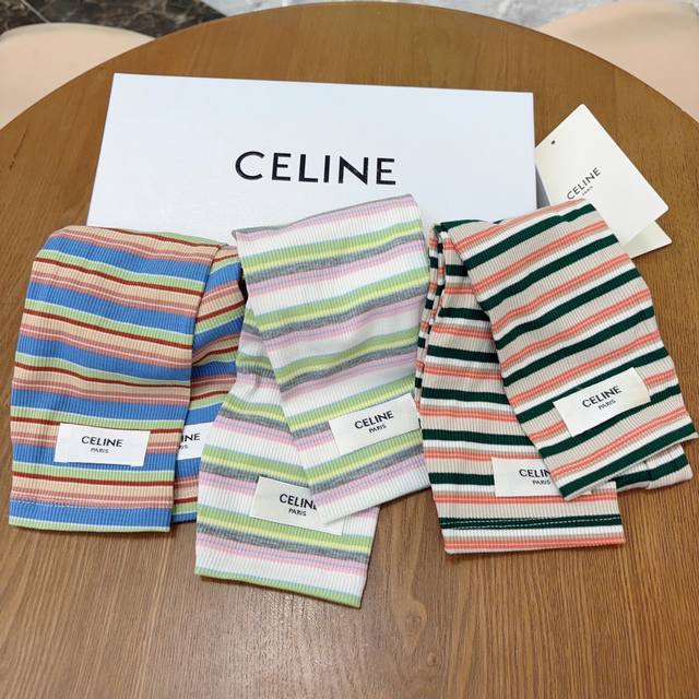 配包装 Celine 赛琳 条纹时尚 防晒的神器 开车跑步♀骑车旅游必备 韩国制防晒指数uv能99%阻隔紫外线，特殊材质，接触冰感.带上会有凉凉的感觉，不闷热哦