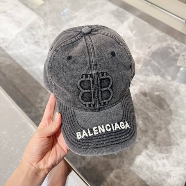 Balenciaga巴黎世家春款新款个性棒球帽，高品质牛仔面料，透气性巨佳，四季佩戴款 高颜值时尚单品！ 男女同款