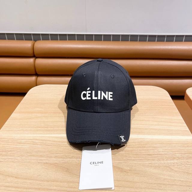 Celine赛琳 2024早春新款棒球帽，男女通用的潮款～烟黑色做旧非常好搭