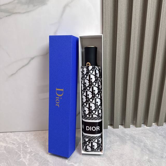 Dior 迪奥 2024新款爆款 三折自动折叠晴雨伞 选用台湾进口uv防紫外线伞布 原单代工级品质