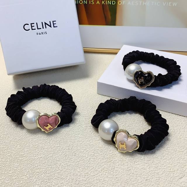 Celine赛琳 凯旋门皮筋 珍珠logo皮筋发圈 日常精致小单品 气质百搭小仙女必入单品 宝藏款 闭眼入推荐款 单个