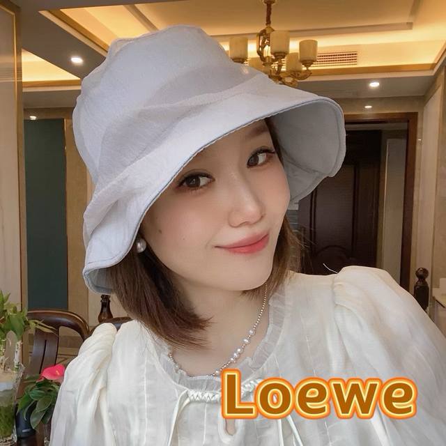 Loewe罗意威韩系新款高定云纱复古时尚百搭街头出游渔夫帽女夏季遮阳帽沙滩帽 - 点击图像关闭