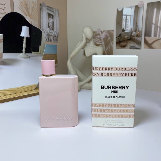 Burberry 巴宝莉2022新版花与她 Her Elixir De Parfum香水100Ml 下单备注：2022版花与他 前调:草莓黑莓 中调:茉莉花 后 - 点击图像关闭