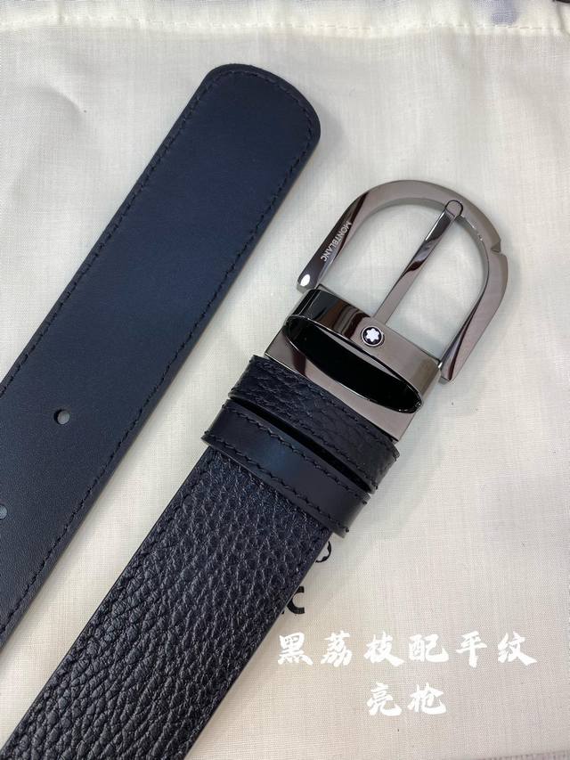 特 Montblanc万宝龙 宽3.5Cm 采用头层牛皮 精品针式扣头 自由裁剪商务休闲皮带