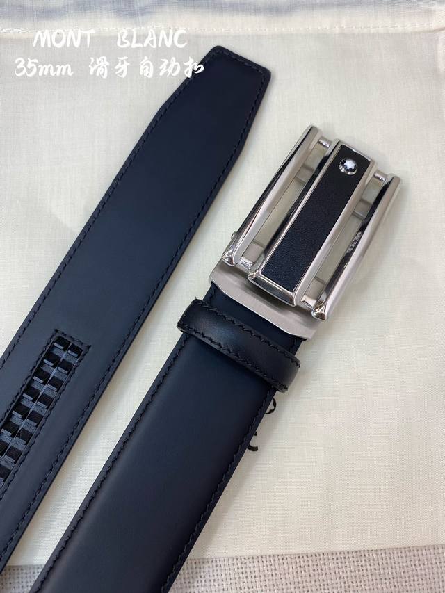 万宝龙男士自动腰带- 宽度34Mm 316精品钢扣 精工打造 手感柔软 可以裁剪