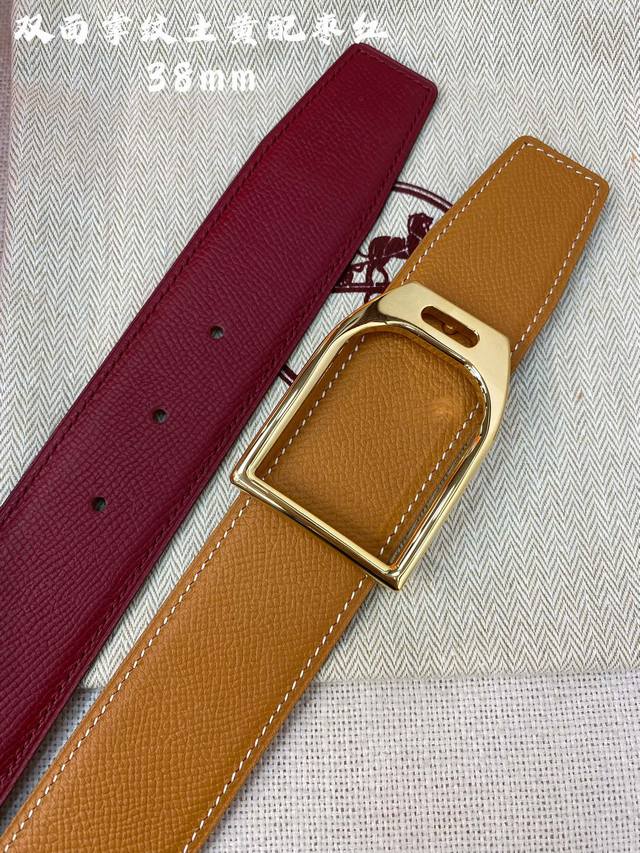 Hermes-38Mm 爱马仕专柜同步 进epsom双面小牛皮 精钢精品五金 双面可用