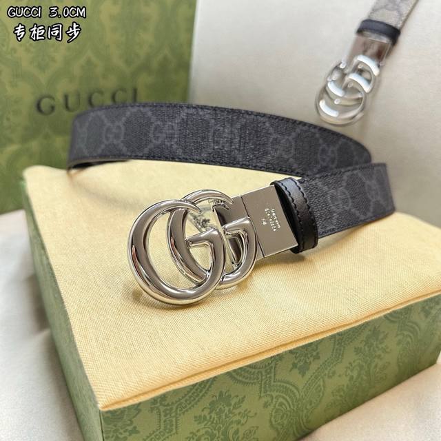 古琦gucci 宽度3.0 Cm 简单大方双面使用 五金可以旋转 精品五金 佩戴效果非常不错 送礼自用最佳推荐