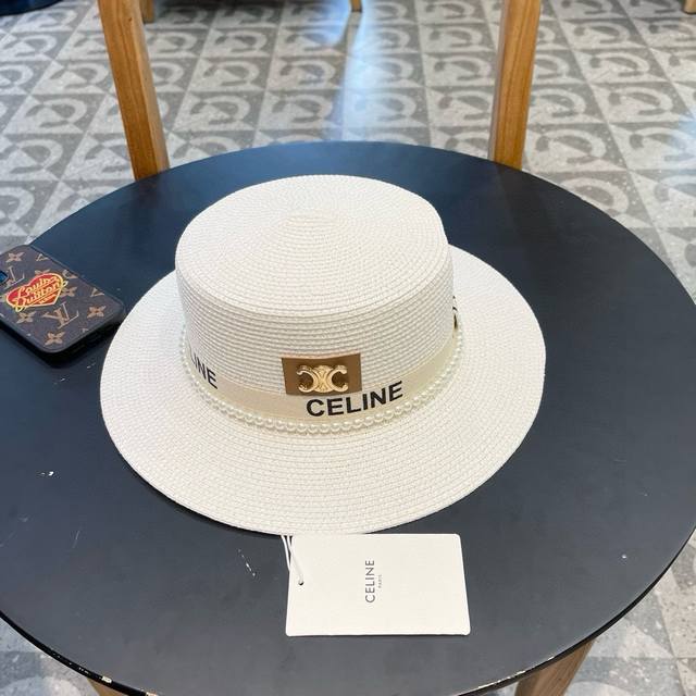 Celine赛琳 2024新款大牌简约草帽 夏天海边首选～ 材质升级手工定制，质感满分