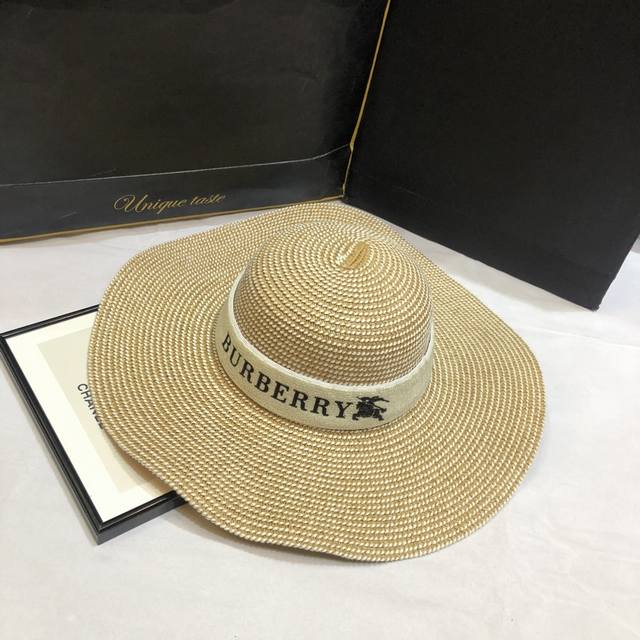 特价 Burberry巴宝莉 2024新款大牌编织盆帽草帽 夏天海边首选～ 新款材质编织而成～质感满分