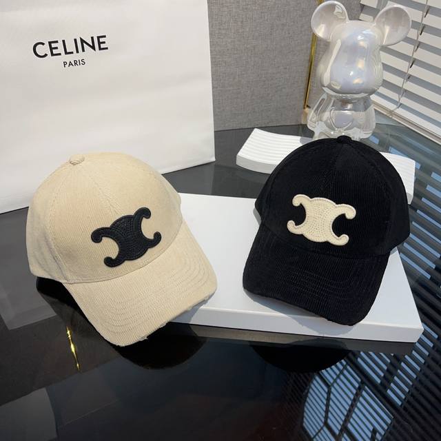 特 Celine 凯旋门鸭舌帽春夏款2024年爆款女男硬顶棒球帽黑色帽子显脸小夏季