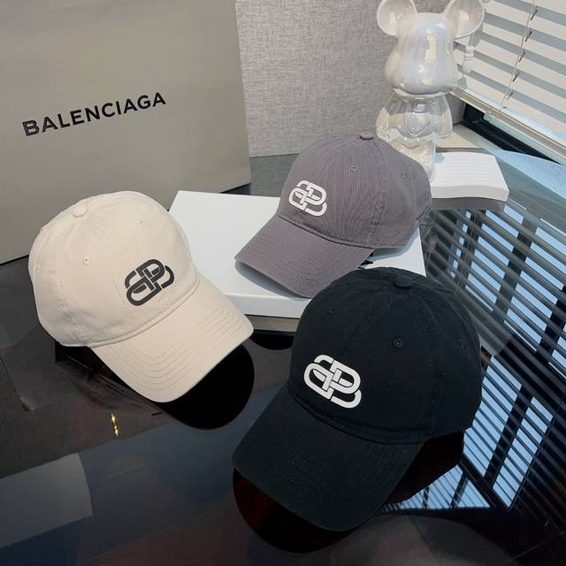 特 Balenciaga巴黎世家品牌标识时尚休闲棒球帽新款 杨幂同款鸭舌帽巴黎家扣百搭棒球帽男女