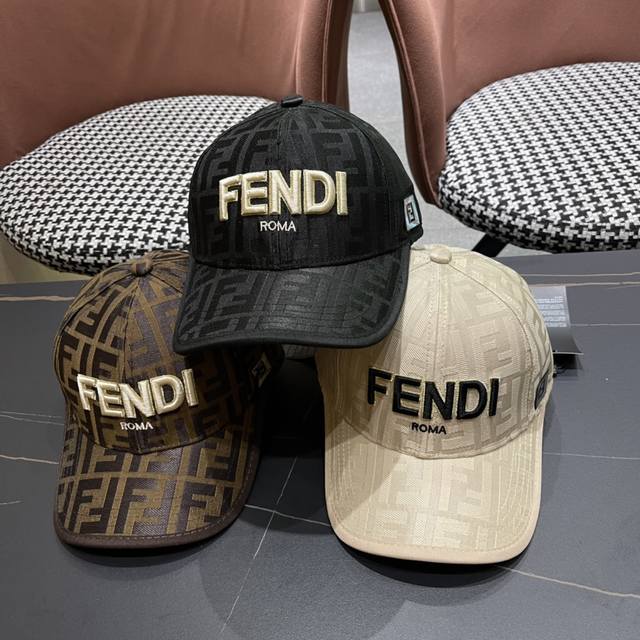 Fendi 芬迪 新款原单棒球帽， 双f提花，专柜常年热卖款，口碑极佳，1:1开模订制轻盈透气！质量超赞，基础头围56，贴片可调节。 - 点击图像关闭