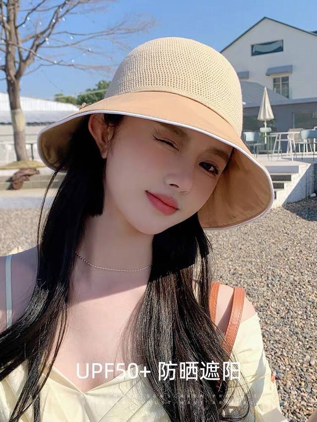 Chanel香奈儿 渔夫帽女士遮阳帽子女款2023新款大头围夏天女式夏季防晒时尚潮