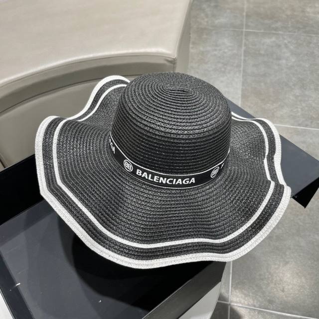 巴黎世家balenciaga 2024早春新款韩版波浪珍珠休闲草帽 时尚百搭色，网红爆款 出门必备 - 点击图像关闭