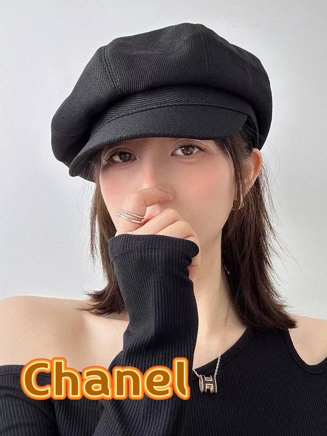 Chanel香奈儿云朵贝雷帽女2024新款高级感八角帽日系复古画家帽显脸小鸭舌帽子