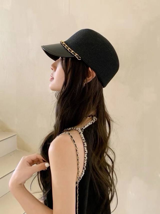 Chanel香奈儿鸭舌军帽，遮阳帽，头围57Cm - 点击图像关闭