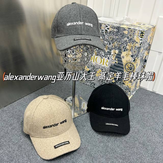 特价 配防尘袋。 Alexanderwang亚历山大王 2024新款羊毛大牌棒球帽，专柜经典款，男女通用