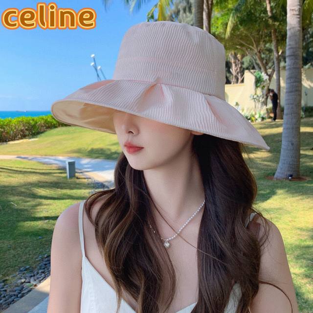 Celine塞琳春夏走秀爆款渔夫帽原版定制，简约时尚，搭配同色t恤简直不要太好看 头围:56-58Cm均可 - 点击图像关闭