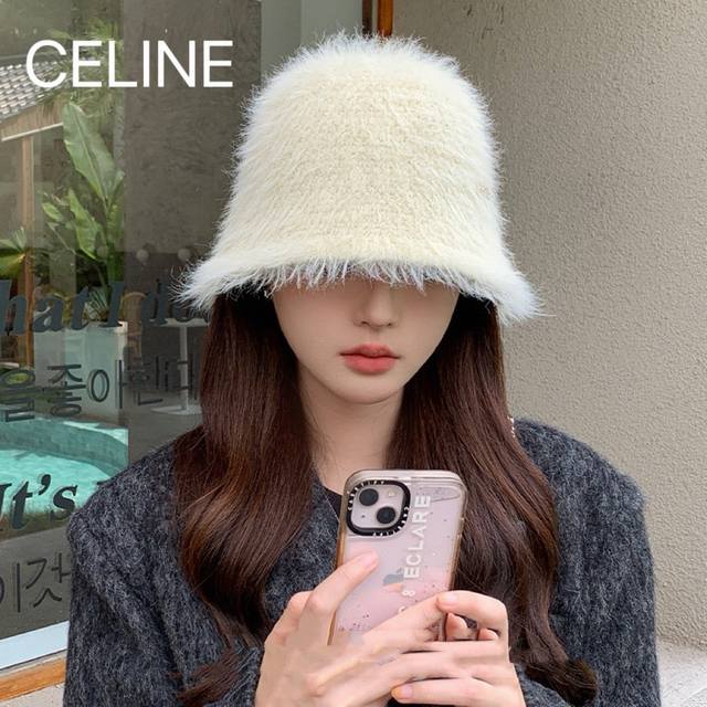 Celine赛琳 新款渔夫帽子女秋冬季日系盆帽网红文艺时尚保暖显脸小水桶帽