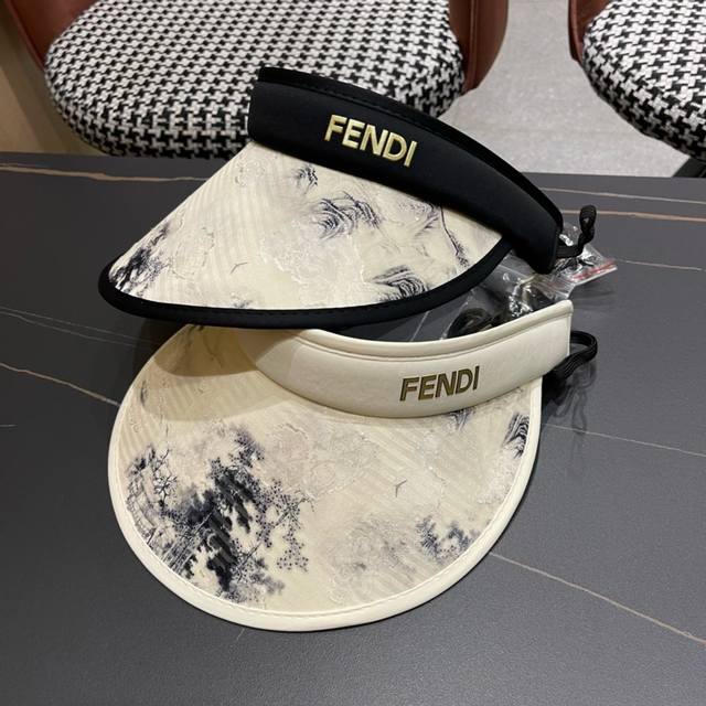 芬迪 Fendi 2024春夏国风水墨画空顶帽 超空顶系列，颜色妥妥，轻便携带！小仙女人手必备 - 点击图像关闭