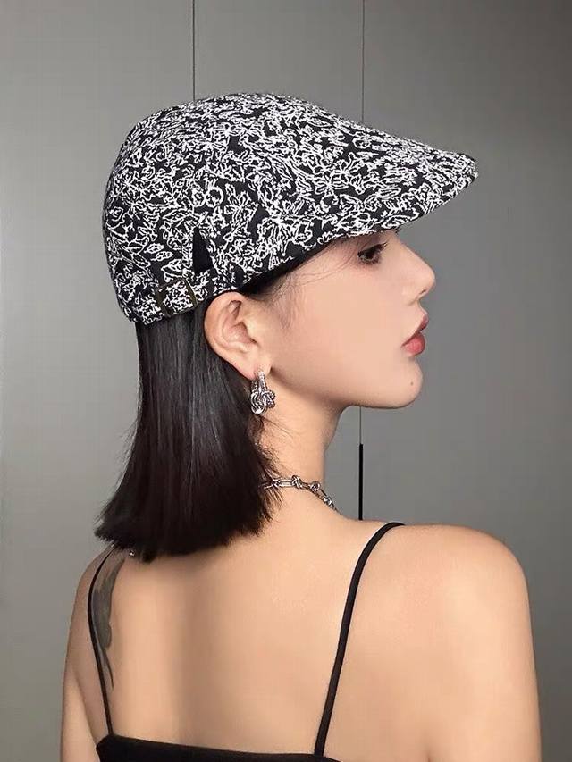 Chanel香奈儿贝雷帽女2024春秋季复古百搭显脸小报童帽大头围八角画家帽子