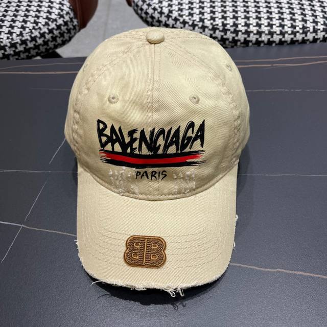 Balenciaga巴黎世家新款画画棒球帽，很酷的色系，男女佩戴都有不同style，巴黎粉必入款！