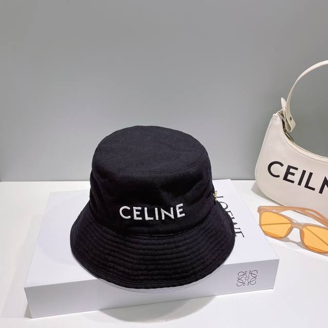 Celine赛琳 高版本新款上架简约刺绣渔夫帽日韩风格，随便搭配都超好看！出门旅游，绝对要入手的一款