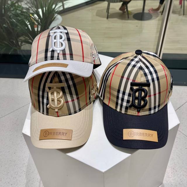 巴宝莉burberry 早春原单棒球帽经典格子刺绣原单新品，超喜欢自留的棒球帽哦