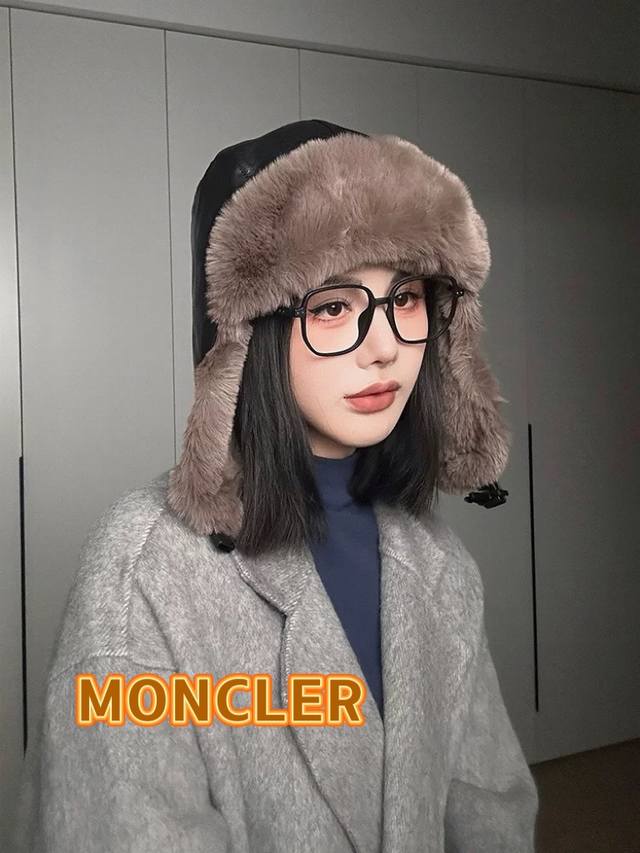 Moncler毛线帽冬季帽子女冬天韩版潮甜美时尚可爱毛球秋冬针织保暖护耳帽