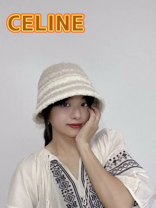 Celine塞琳秋冬日韩温柔保暖盆帽女韩国东大门代购百搭简约羊羔毛渔夫帽