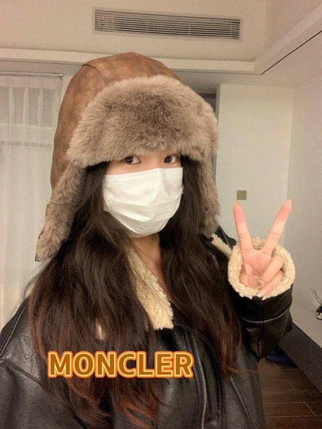 Moncler毛线帽冬季帽子女冬天韩版潮甜美时尚可爱毛球秋冬针织保暖护耳帽