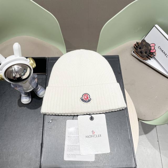 Moncler100%纯山羊绒帽子男加厚毛线帽百搭针织帽保暖包头女帽