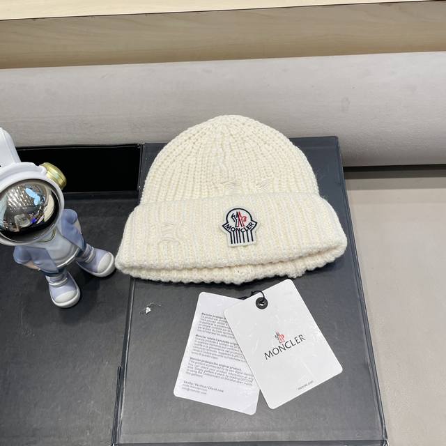 Moncler Spany韩版街头做旧毛线帽子女冬高弹性情侣保暖破洞铁环针织帽男