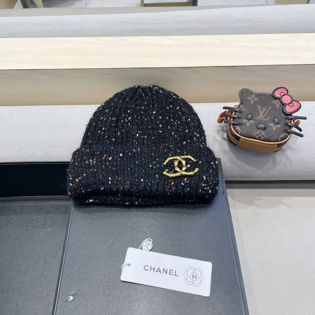 Chanel 新款秋冬针织杂色毛线帽女保暖日系百搭显脸小糖果色冷帽韩国代购