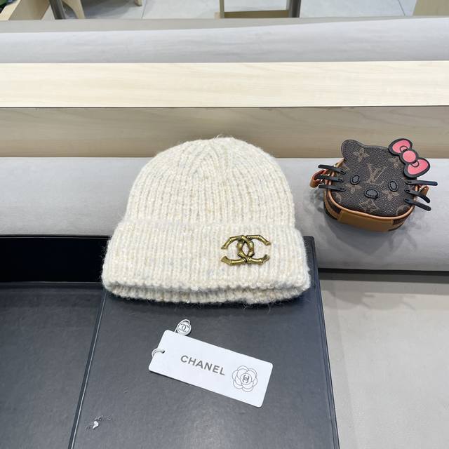 Chanel 新款秋冬针织杂色毛线帽女保暖日系百搭显脸小糖果色冷帽韩国代购