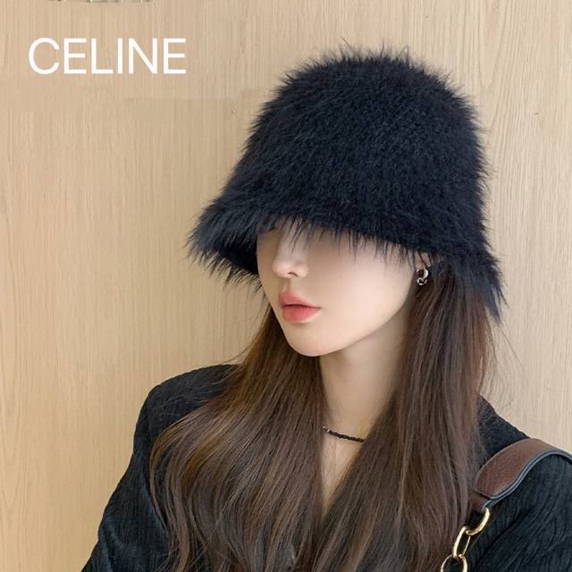 Celine赛琳 新款渔夫帽子女秋冬季日系盆帽网红文艺时尚保暖显脸小水桶帽