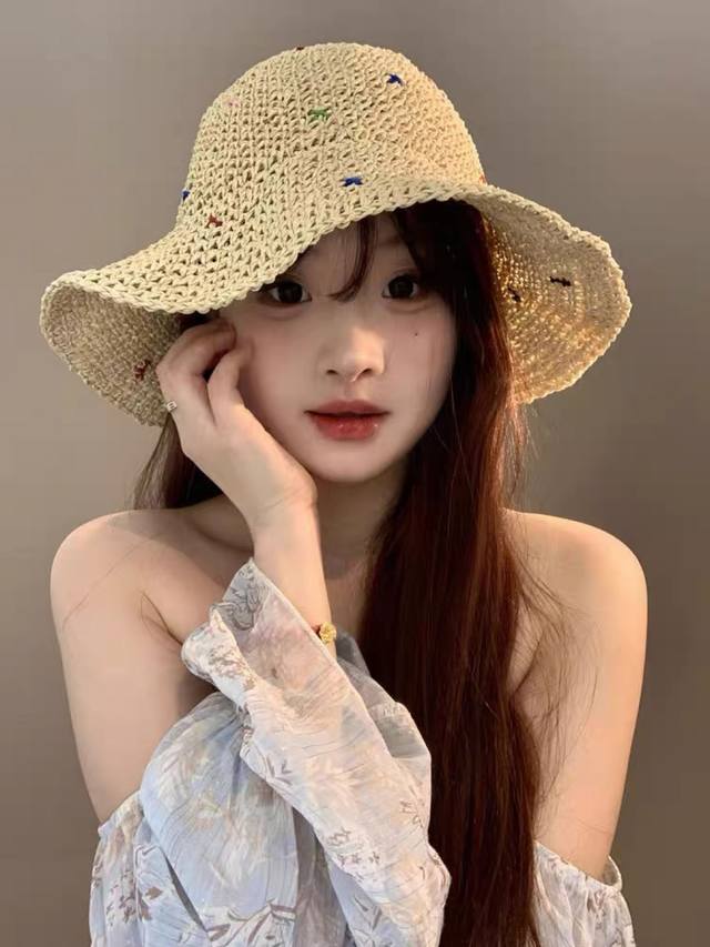 Chanel香奈儿新款海边度假帽子女夏季渔夫帽，防晒遮阳太阳帽